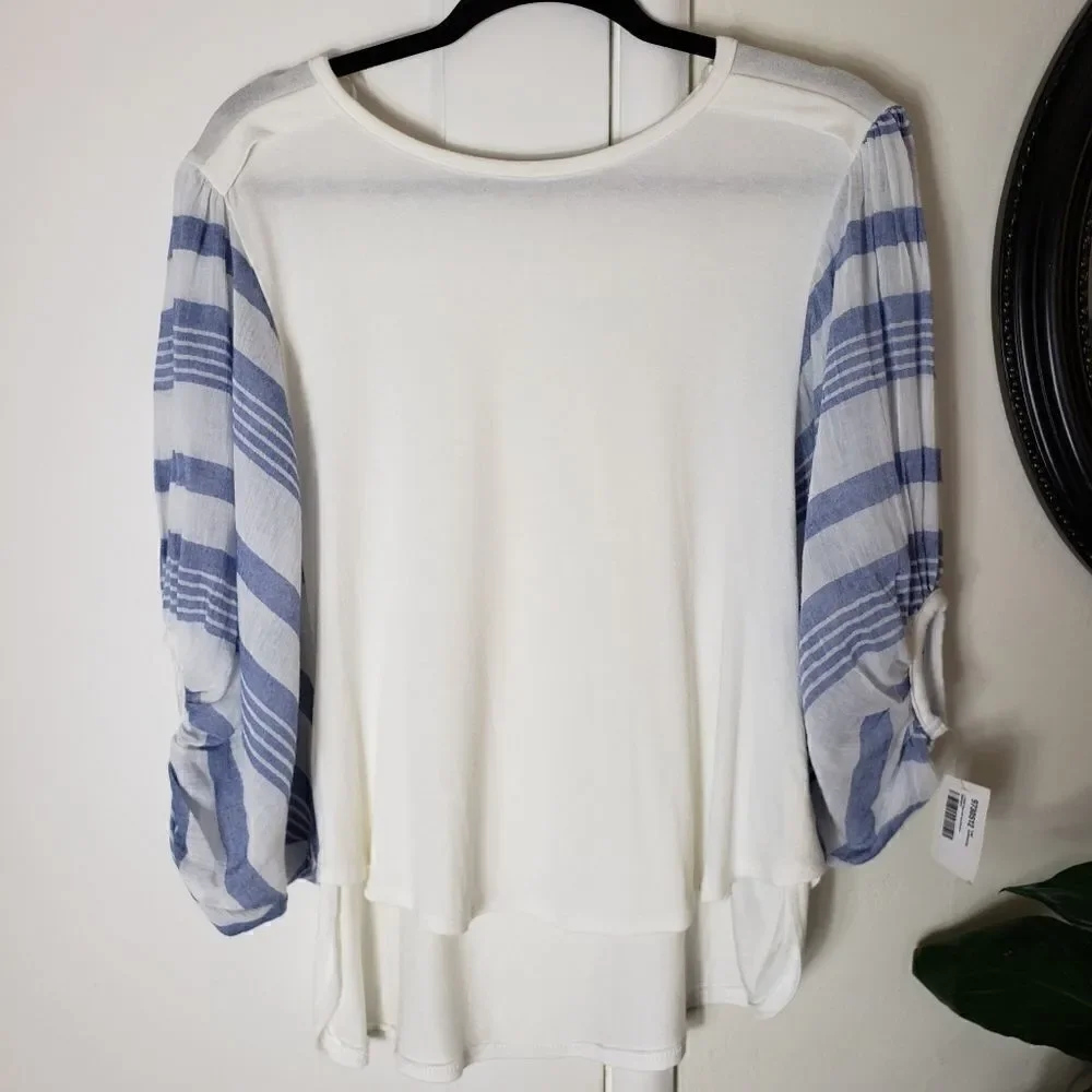 K&C Wing Sleeve High Low Blouse - Picture 1 of 7